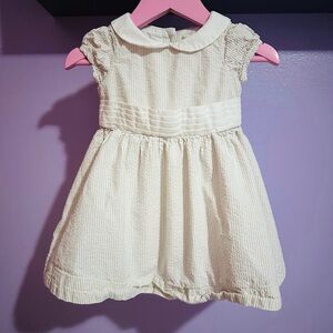 Hope & Henry GOTS CERTIFIED Organic Seersucker Peter Pan Collar Dress 6-12M